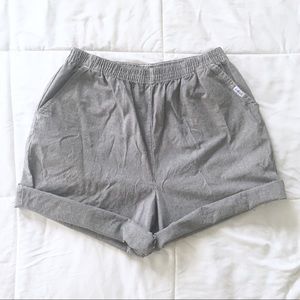 80s Chic Striped Elastic High Waist Mom Short